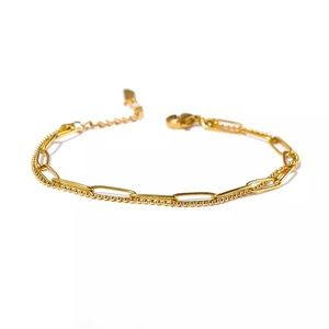 18K Gold layered paperclip bracelet